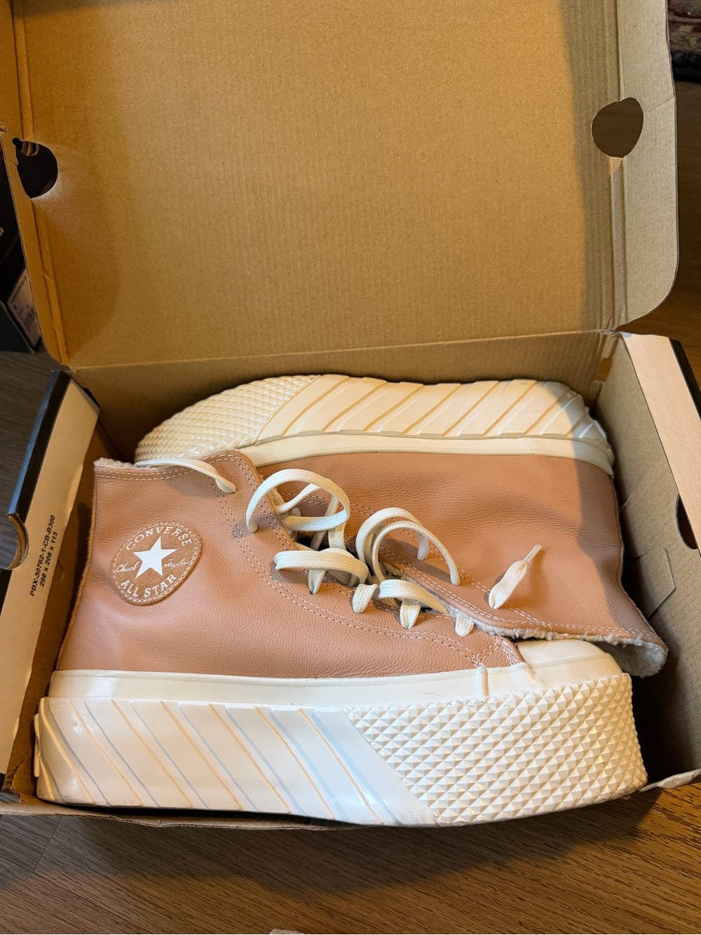 Converse Platform High Top Sneakers - Dusty Pink & White
